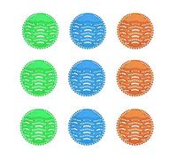 9 Pack Grille Urinoir Ecrans Pour Urinoir Tapis D'Urinoir Désodorisant Pour Urinoir Avec Parfum Sans Résidu D'eau Anti-projections Et Anti-odeurs (Bleu+Vert+Orange)