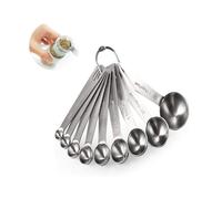 9 Pcs Ensembles de cuillères doseuses,Cuillères et Tasses à Mesurer en Acier Inoxydable Mesures Mesurer Sec et Ingrédients Liquides