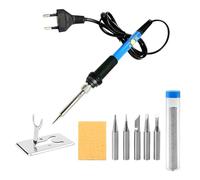 9 Pcs Fer à Souder Kit 60W Réglable 200-450°C pour Soudage Brasage | Lnterrupteur intégré, fil soudure 8g inclus, 5 pointes remplaçables, chauffe rapide, poignée antidérapante, idéal