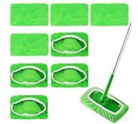 9 Pcs Lingettes de Nettoyage Réutilisables Pour Swiffer Balai Serpillière | Microfibre Lavables et Durables, Recharges de Serpillère en Microfibre Pour Balais Nettoyer Sol en Bois et Bois Dur