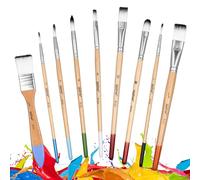9 Pcs Pinceaux Peinture Acrylique Mur, Pinceau Aquarelle, Pinceau Peinture à Huile, Pinceaux de Décoration Professionnels pour Décoration Arts Vernis Acrylique Gouache