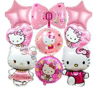 9 PCS Set Ballons Hello Kity pour Decoration de Anniversaire Enfants