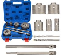9 -pcs -Trou de béton -Sciage -Foret avec tige 30 mm 40 mm 65 mm 80 mm 100mm Kit de coupe Opener