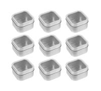 9 Pièces Boîte à Bonbons en Fer-blanc Fenêtre, Argenté 120 Ml | Conteneur de Rangement, Finition Mate, Design Incurvé, pour Bijoux et Porte-clés Usb, Usage Facile