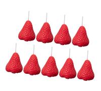 9 Pièces Bougie Fraise Décorative Parfumée, Cire de Paraffine | Décor Créatif de Fraise, Lot Prêt pour Table, Centre de Table, Anniversaire, Mariage
