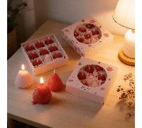 9 pièces Bougies parfumées à la fraise à la cire de soja, décoration de bougie artisanale créative et mignonne. Cadeau parfait pour l'anniversaire, la méditation, le soulagement du stress, le bain, la