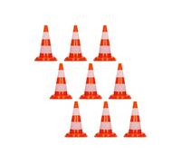 ECD Germany 9 Pièces Cônes de Signalisation 47 cm, Orange-Blanc, Pylône de Chantier avec 2 Orange, Weiß