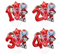 9 pièces de décorations de fête sur le thème de la Pat'Patrouille, ballons en aluminium en forme de chien de sauvetage, cadeau d'anniversaire 1