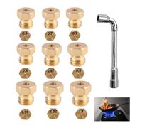 9 Pièces Gicleur Gaz Butane Universel Avec icleur Gaz Bouteille, Gicleur Gaz de Ville, Injecteur Gaz Butane,Buses et Injecteurs