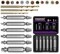 9 Pièces kit Extracteur de Vis Cassée Avec 3 Forets, Dureté 63-65HRC, Fabriqué en HSS 6542, Extracteur de Vis Dénudé, Extracteur de Petite Vis Pour Percer et Enlever des Vis Endommagées