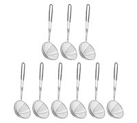 9 Pièces Passoire en Acier Inoxydable, Cuillère Filtre | Résistante à Haute Température, Facile à Ranger, pour Frites et Aliments, Acier Inoxydable et Silicone