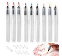 9 pièces pinceaux Aquarelle, Watercolor Brush Pen avec réservoir d’Eau Rechargeable, Set de stylos pinceaux à Eau pour Aquarelle, Dessin, Croquis, Calligraphie