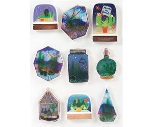 9 Stickers Succulent Effet 3d - 45