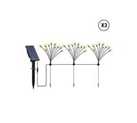 Lumisky Torches solaires LYRA FAMILY X3 - Lot 9, 90 boules, panneau déporté LED blanc chaud H70cm