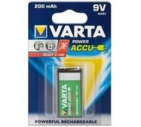 10X Varta 44036 Ready to Use 9V Block/6HR61 (56722) - 200 mAh - LSD-NiMH Akku (Ready-to-Use), 9 V