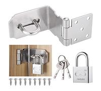 90 Degrés Cadenas et Moraillon de Vis Cadenas Indéformable pour Portes, Jardin, Fenêtres, Armoires, Garage