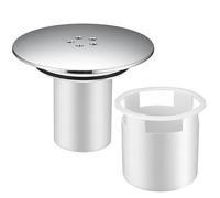 90 mm/115mm Couvercle Siphon Douche, Remplacement Bonde de Douche Rond Amovible, Capot Bonde Universelle Douche Chromé, Couvercle Prise Drain Douche Débit Rapide, Dessus Sortie Tube Vidange Argenté
