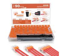 90 Pièces Bornes de Connexion Rapide, Connecteur Electrique avec Levier | Connecteurs de Fil Compacts, 36×2 Entrées, 36×3 Entrées, 18×5 Entrées Assortiment, pour 412, 413, 415 Câblage 0,14 à 4 mm²