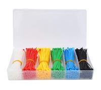 900 attaches-câbles autobloquantes en nylon - Multicolores - Accessoire de rangement portable pour maison et bureau - Matériau en nylon - 6 couleurs - Longueur : 100 mm
