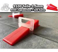 9000 languettes de traction 1,5 mm + 100 cales - Système de nivellement pour carreaux KACHEL GOTT®