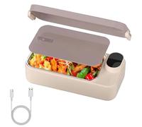 900ml Boîte repas chauffante Inox, USB Rechargeable, Batterie 7200mAh, B | Chauffe repas rechargeable, batterie 7200mAh, revêtement antiadhésif, idéale pour bureau, voyage et déjeuner sain