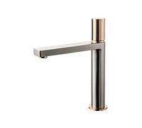 Exil mitigeur lavabo haut façon inox et or rose Essebagno