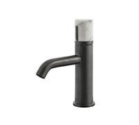 Manopola mitigeur lavabo bas gris gun métal et marbre Essebagno