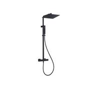 Square II colonne de douche carrée thermostatique noire Essebagno