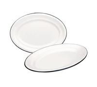 IBILI Plat ovale 903925 Acier émaillé blanc 25 x 17 cm