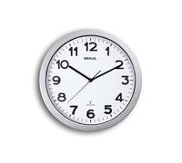 MAUL Horloge murale MAULstep Ø 35 x 5 cm radiopilotée plastique argenté 1 x AA (1.5 V)