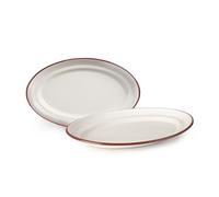 Plat Ovale Email Bordeaux 25 Cm