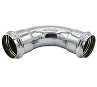 90deg Coude 34mm Siphon Vidange Chrome Remplacement 95mm Longue 2x Joint