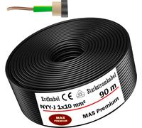90m de câble de terre Câble de courant fort NYY-J 1x10 mm² Câble électrique OFC anneau