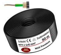 90m de câble de terre Câble de courant fort NYY-J 1x6 mm² Câble électrique OFC anneau