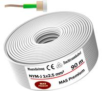90m de câble électrique pour locaux humides Conduite sous gaine NYM-J 1x2,5 mm² Câble électrique