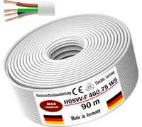 90m de câble flexible en plastique H05VV-F 4G0,75 blanc Câble flexible pour appareils
