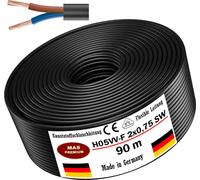 90m de câble flexible en plastique H05VV-F2x0,75 noir Câble flexible pour appareils