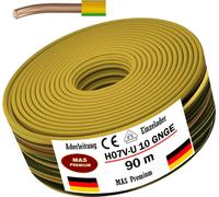 90m de câble monofilaire H07 V-U GNGE 1x10 mm² vert et jaune