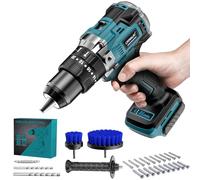 90Nm Perceuse Visseuse Sans fil Compatible avec Batteries Makita 18V | 500-2200tr/min, 2 Vitesses, 22 Réglages Couple, Lampe LED, pour Les Projets Bricolage, Les Réparations Maison(Sans Batterie)
