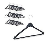 90x Cintres Set Cintre Pantalon Chemise Jupe Porte-Cravate Cintre Plastique Crochet Rotatif, Noir