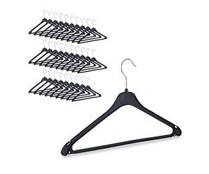 90x Cintres Set Cintre Pantalon Chemise Jupe Porte-Cravate Cintre Plastique Crochet Rotatif, Noir