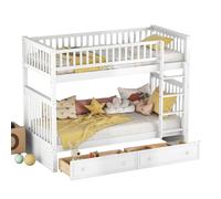 90x200cm Lits superposés, Lits d'enfant,Lits fonctionnels, Lits superposés avec tiroirs, Lits convertibles, Blancs