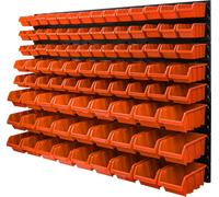 91 bacs gerbables rouges Étagère murale à outils Paroi à outils 1158 x 780 mm plastique Porte-outils Panneau mural Garage