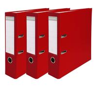 [918403SE] EXACOMPTA Pack de 3 classeurs à levier Premium, A4, 80 mm, rouge