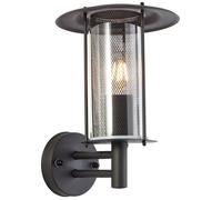 93181-72 Brilliant Lamp Detroit applique d'extérieur sur pied noir métal mat-verre noir 1x A60, E27, 20 W
