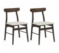 [9374953] Chaise de salle à manger (2 pcs) - Pour lle de réunion,salle de réception - Marron foncé et lumière,43x44,5x77 cm,Poids:9.