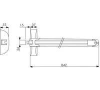 Iseo Serrure anti-panique Push barre IDEA 1 point pêne latéral argent 942108477TA