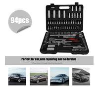 94PCS Coffret ouilles mallette à cliquet Outils réparation