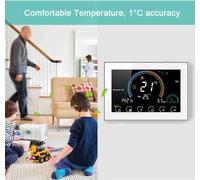95-240V Wi-Fi Smart Thermostat - 5+1+1 Six périodes, contrôle vocal & APP, LCD, Chauffe-eau/chauffe-eau à gaz avec index UV, indicateur d'humidité
