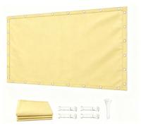 95% UV Voile d'ombrage-3.6x4.8M Jaune - Auvent Oxford 420D Imperméable à l'eau Rectangulaire Brise Vue pour Balcon Protection Solaire et Coupe Vent pour Jardin,Terrasse Extérieur